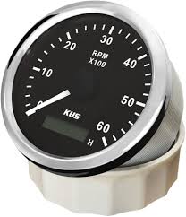 KUS Tacho 6000RPM 85mm med Timräknare 12V/24V