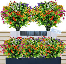 Sequpr 12 St. Väderbeständiga Konstgjorda Blommor för Utomhusdekoration