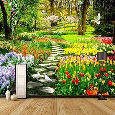 Anpassad 3D Natur Blommor Tapet