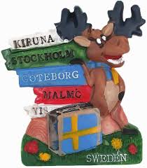 3D Sverige Kylskåpsmagnet - Souvenir och Gåva