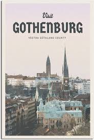 Vintage Reseaffisch Göteborg - Kanvasväggkonst