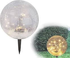 LED Solcell Pinna med Glas Kula för Trädgård