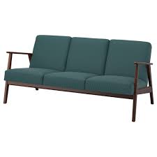 Ikea EKENÄSET 3-sitssoffa i Kelinge-grå-turkos
