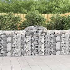Tidyard 10 st Gabion Väggar för Staket - Galvaniserat Järn