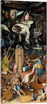 Lustarnas Trädgård - Hell Akrylglasbricka av Hieronymus Bosch