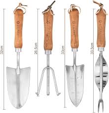 EZARC 4-delars trädgårdsverktyg i rostfritt stål