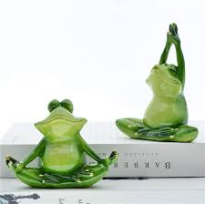 Kawaii Trädgård Groda Figurer - 2-pack