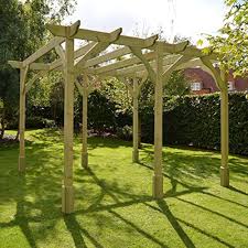 Rutland County Trädgårdsmöbler Stor Pergola med Skulpterade Rafters